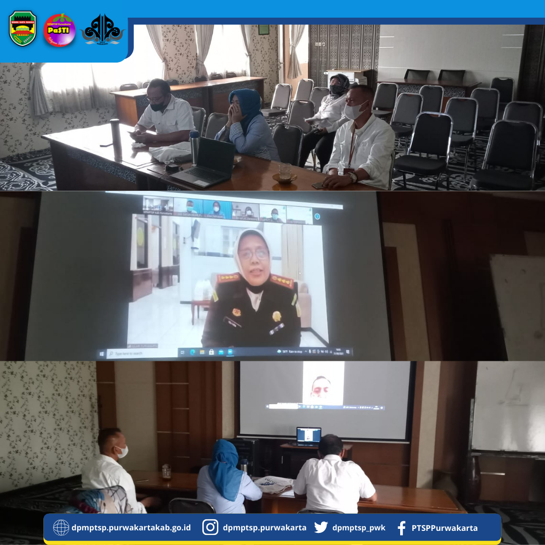 Selasa (31/08/21) Bidang Pengendalian DPMPTSP Mengikuti Zoom Meeting Evaluasi Kepatuhan Badan Usaha Wilayah Kabupaten Purwakarta