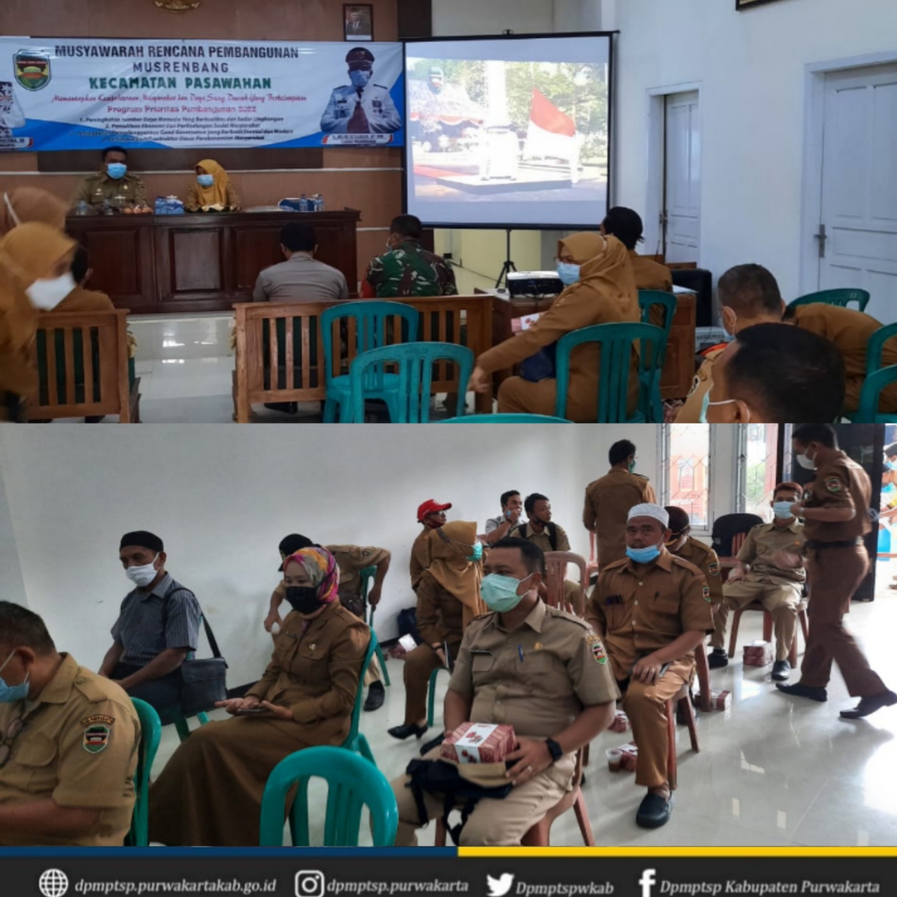 Senin (08/02/21) Bidang Perizinan mewakili DPMPTSP mengikuti kegiatan MUSRENBANG di kecamatan Pasawahan.
